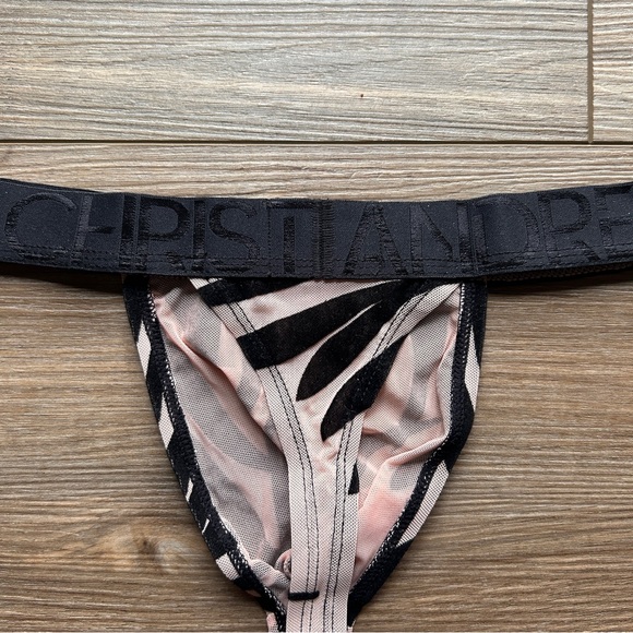 Andrew Christian | Palmero Sheer Tiger Thong in Black Sand (Small) - Picture 8 of 10